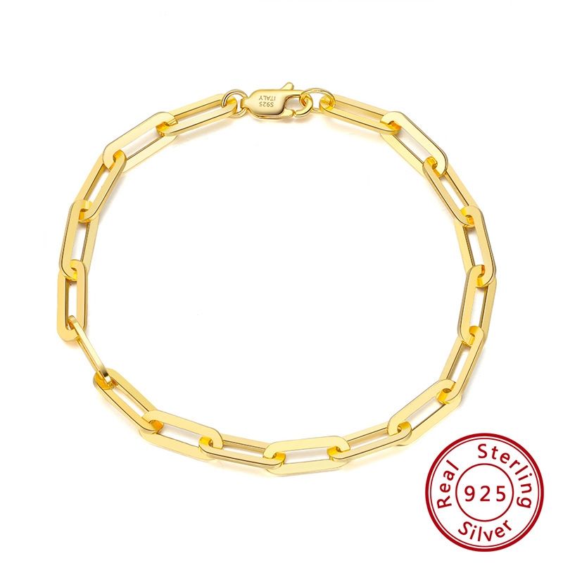 Style Simple Géométrique Argent Sterling Placage Bracelets