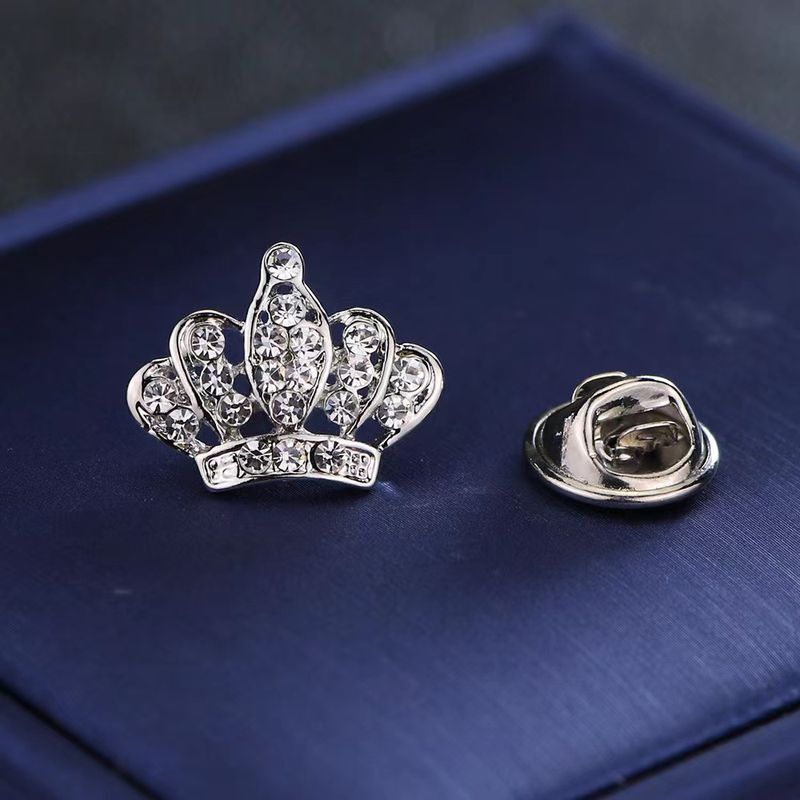 Classic Style Crown Alloy Inlay Rhinestones Women's Brooches
