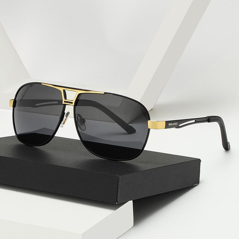 Basic Retro Solid Color Resin Toad Glasses Full Frame Men's Sunglasses