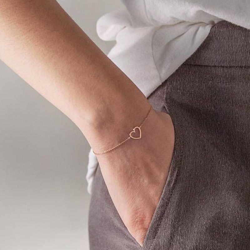 Simple Style Heart Shape Alloy Plating Women's Bracelets
