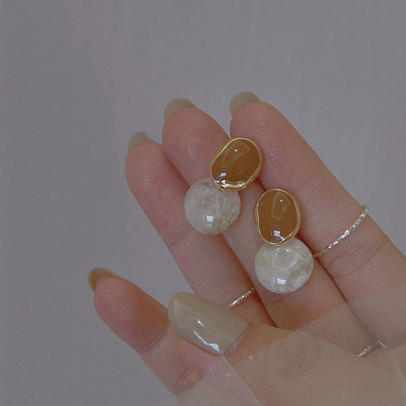 Wholesale Jewelry 1 Pair Simple Style Round Alloy Drop Earrings