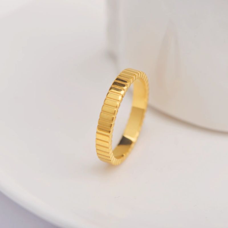 Stainless Steel 18K Gold Plated Simple Style Plating Geometric Rings