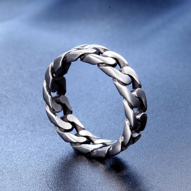 Hip-hop Geometric Titanium Steel Polishing Men's Rings