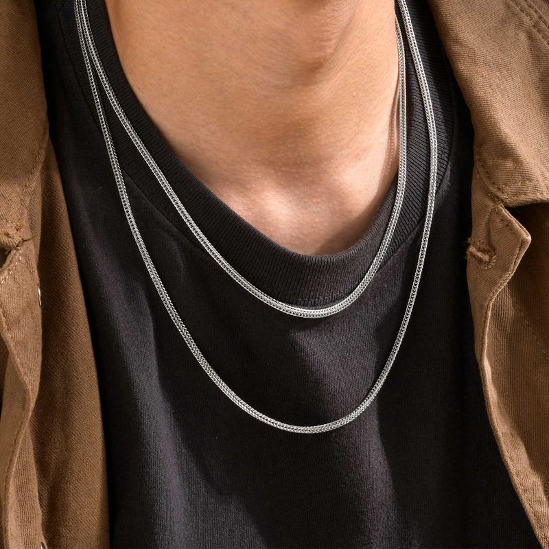 Casual Hip-Hop Simple Style Solid Color 201 Stainless Steel Men'S Necklace
