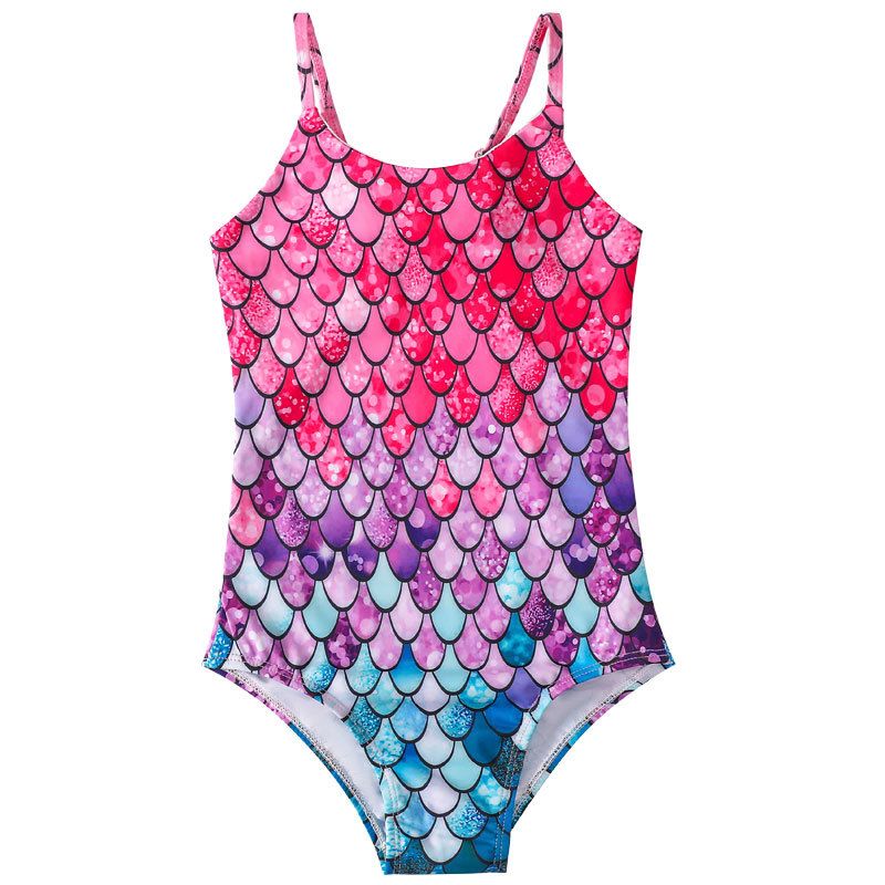 Foreign Trade Children Mermaid Swimsuit 2023 New Girls' One-piece Swimsuit Girls' Hot Spring Strap Swimsuit Wholesale