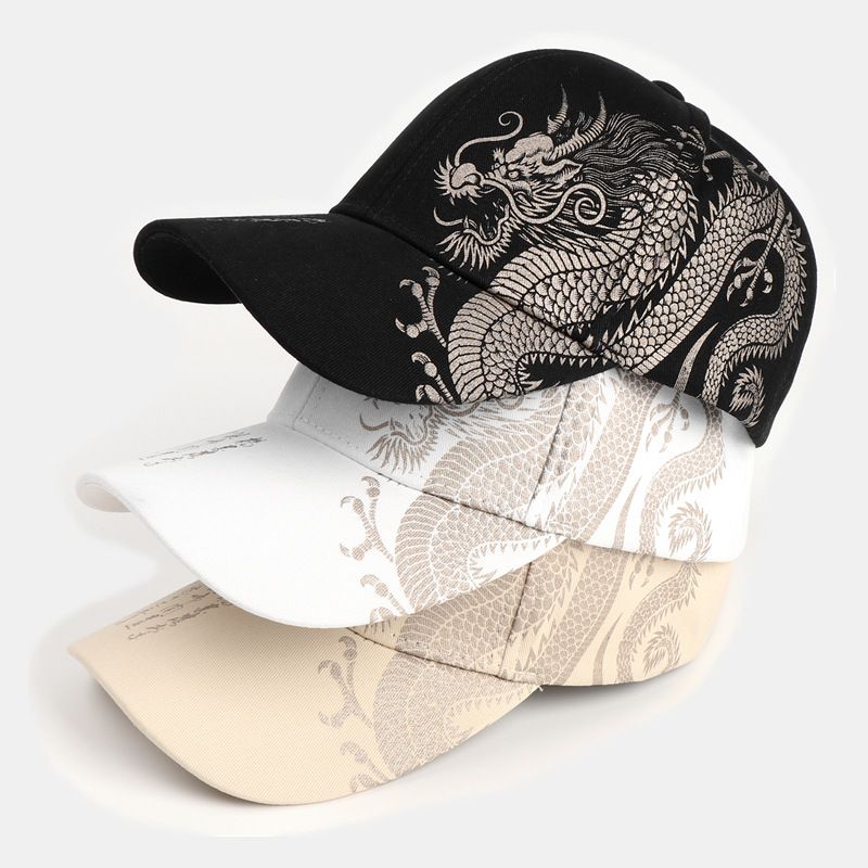 Unisex Ethnic Style Dragon Printing Baseball Cap
