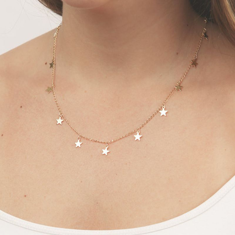 Style Simple Star Alliage Placage Femmes Collier