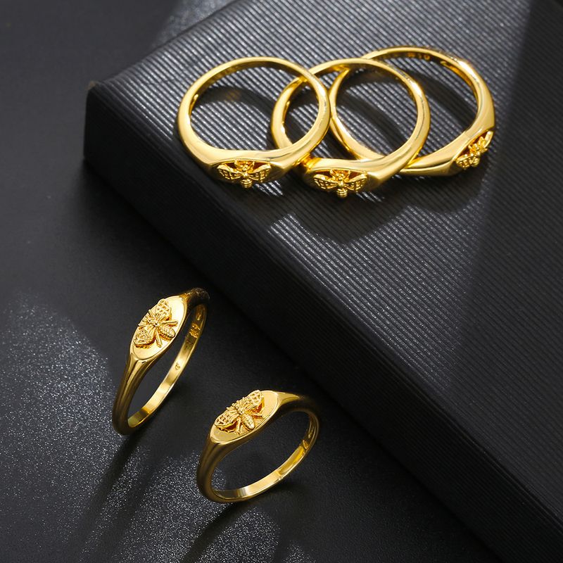 Elegante Biene Kupfer Beschichtung Vergoldete Ringe