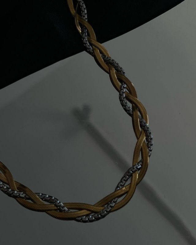 Wholesale Retro Geometric Titanium Steel 18k Gold Plated Necklace