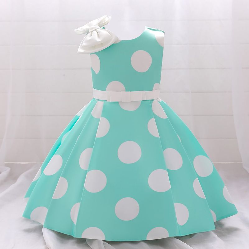 Casual Elegant Polka Dots Printing Polyester Girls Dresses