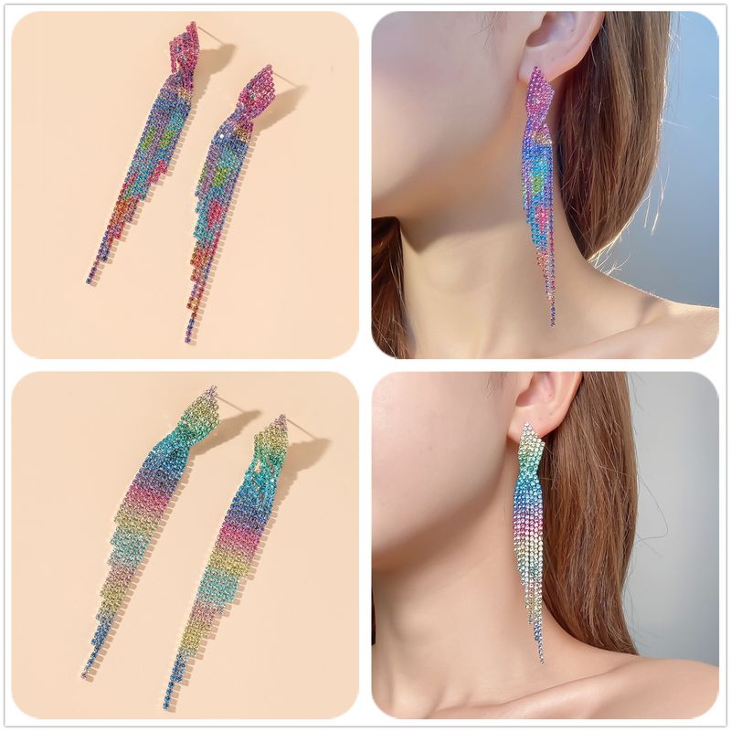 Simple Style Alliage Strass Impression Des Boucles D'oreilles Banquet Boucles D'oreilles