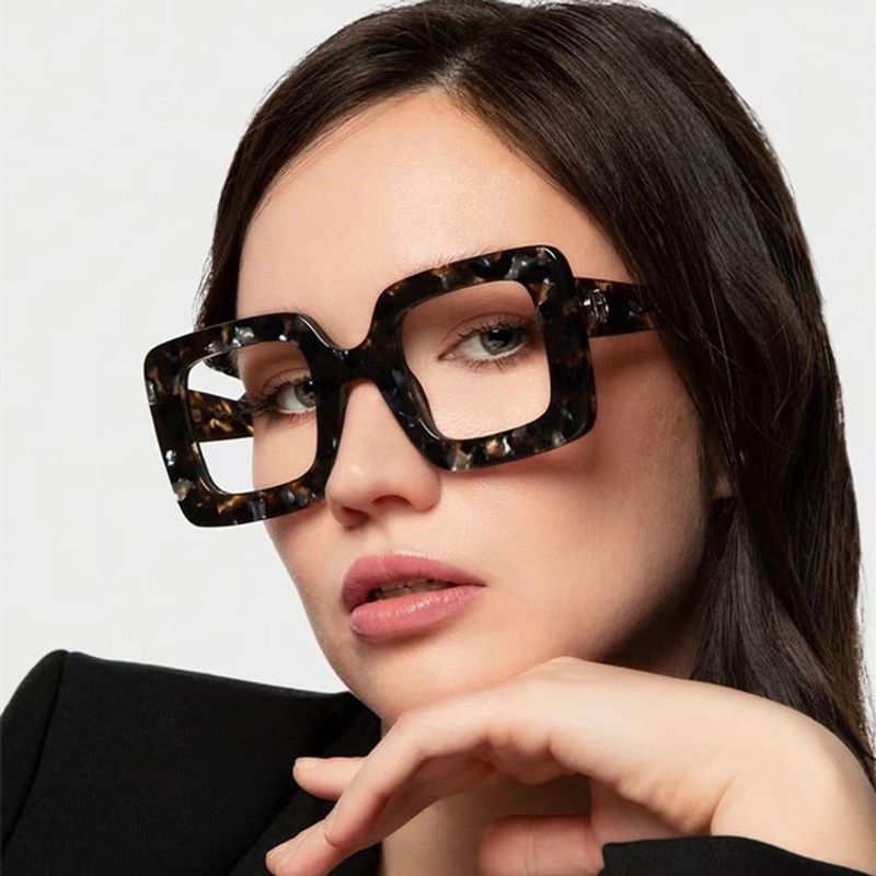 Retro Leopard Pc Quadrat Vollbild Sonnenbrille Der Frauen