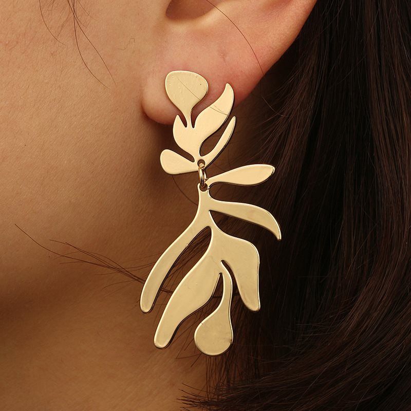 Wholesale Jewelry 1 Pair Simple Style Leaf Alloy Drop Earrings