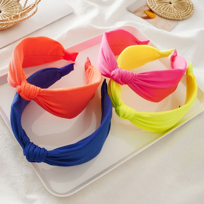 Sweet Solid Color Knot Cloth Hair Band