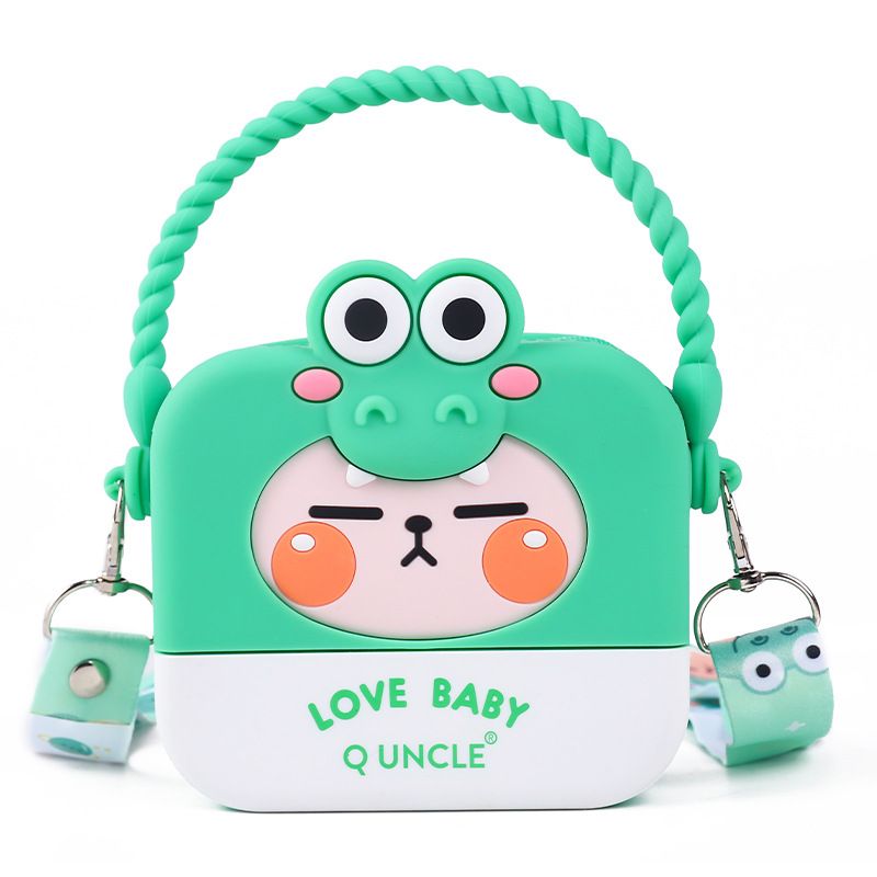 Kid's Small All Seasons Silica Gel Animal Cute Square Zipper Handbag