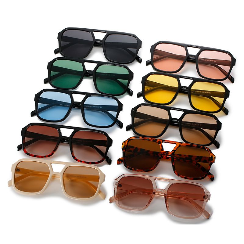 Retro Leopard Ac Square Patchwork Full Frame Women's Sunglasses
