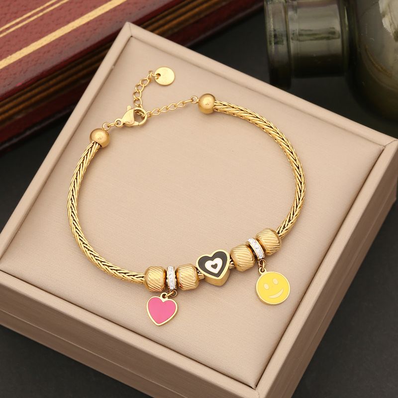 Wholesale Simple Style Heart Shape Stainless Steel Bracelets
