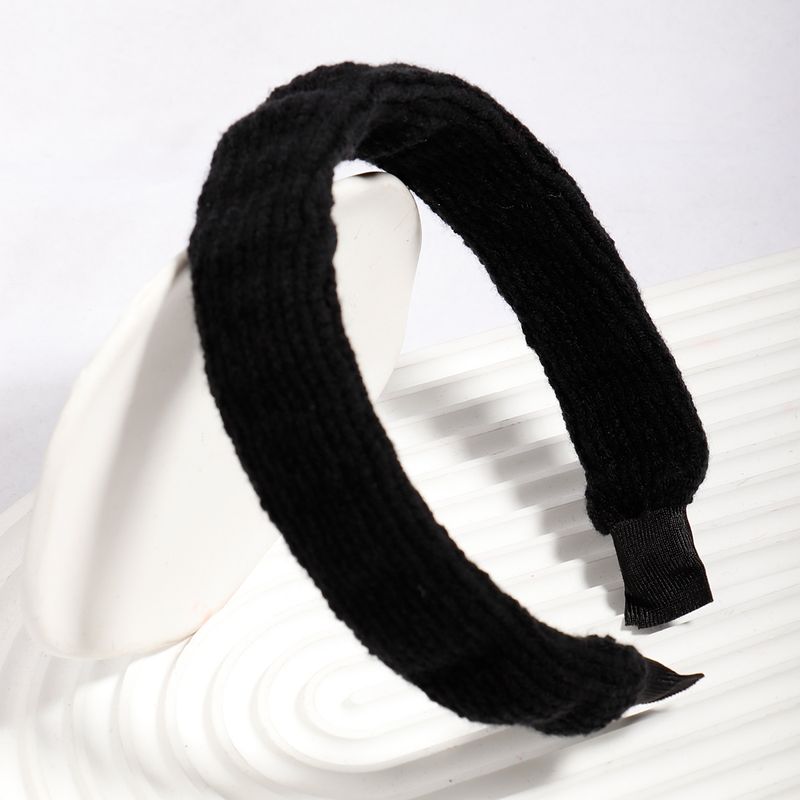 Women's Retro Solid Color Linen Satin Knit Handmade Braid Hair Band