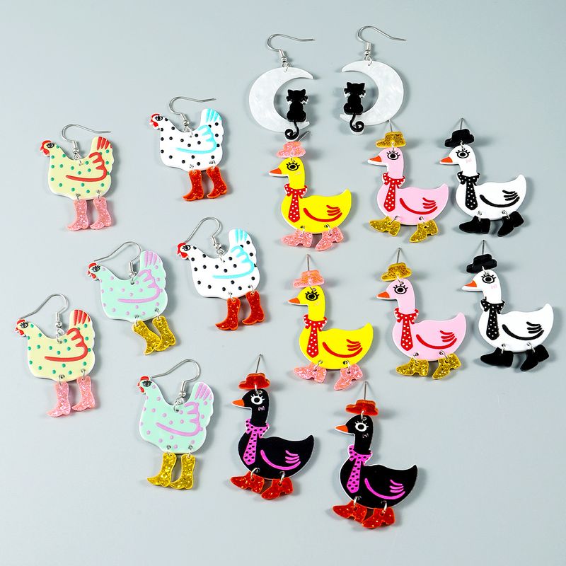 Wholesale Jewelry 1 Pair Funny Animal Arylic Drop Earrings