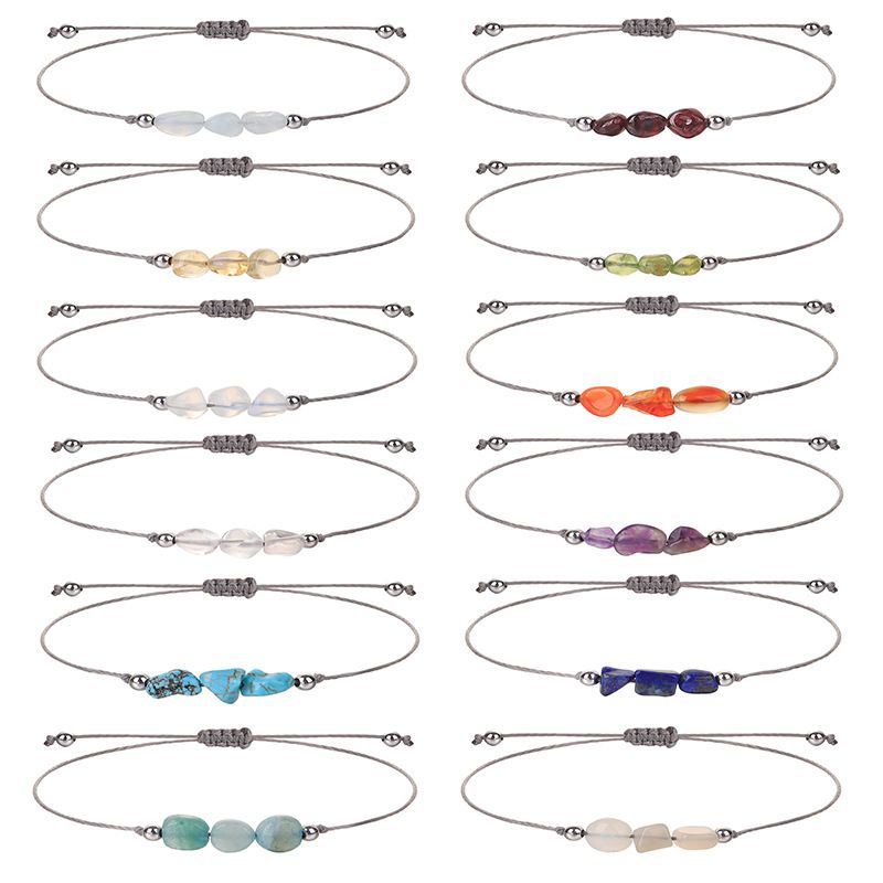 Simple Style Irregular Stone Rope Braid Bracelets