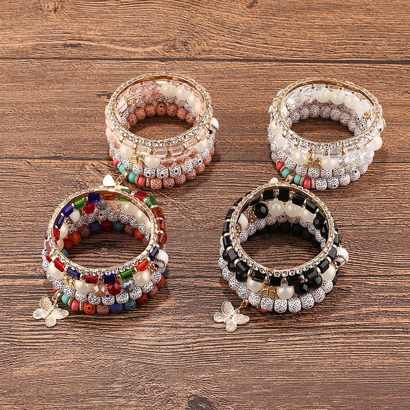 Retro Round Wooden Beads Beaded Women's Bracelets