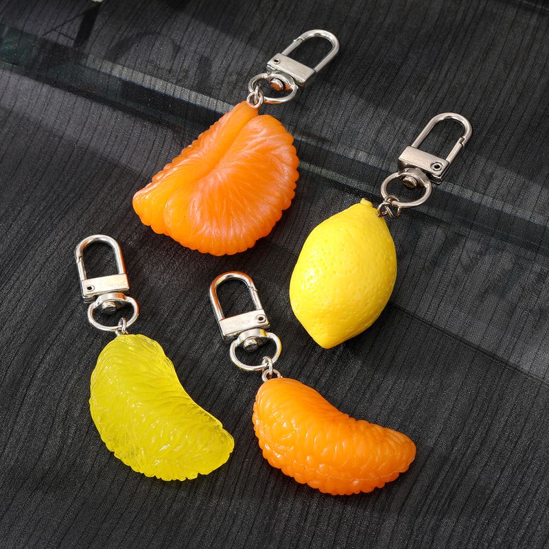 Novelty Orange Fruit Resin Bag Pendant Keychain