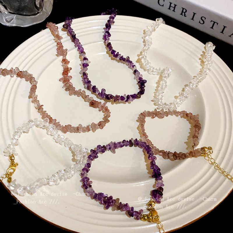 Sweet Geometric Crystal Irregular Women's Bracelets Necklace
