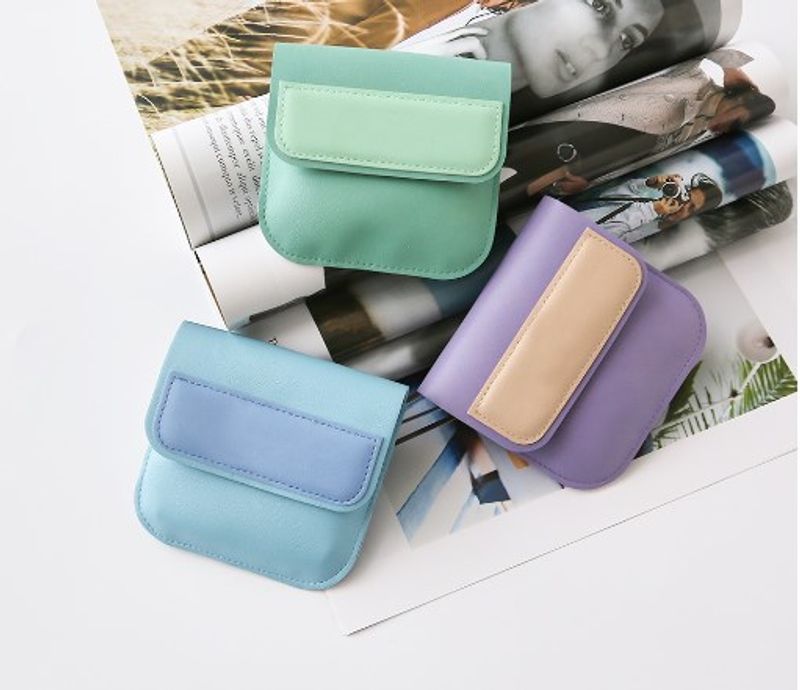 Casual Solid Color Pu Leather Storage Bag