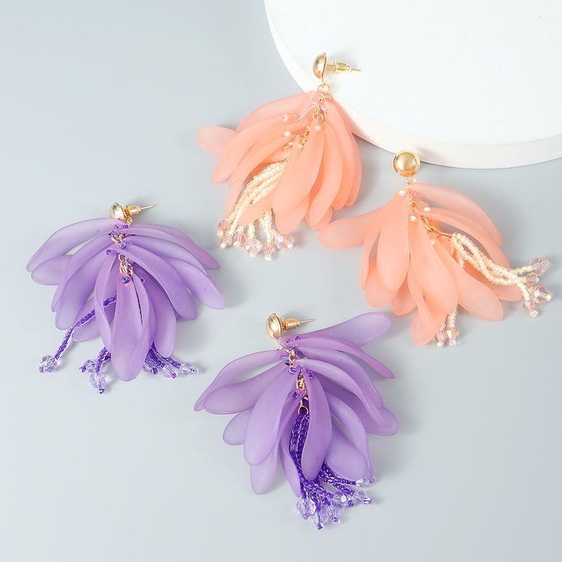 Wholesale Jewelry 1 Pair Casual Flower Plastic Drop Earrings