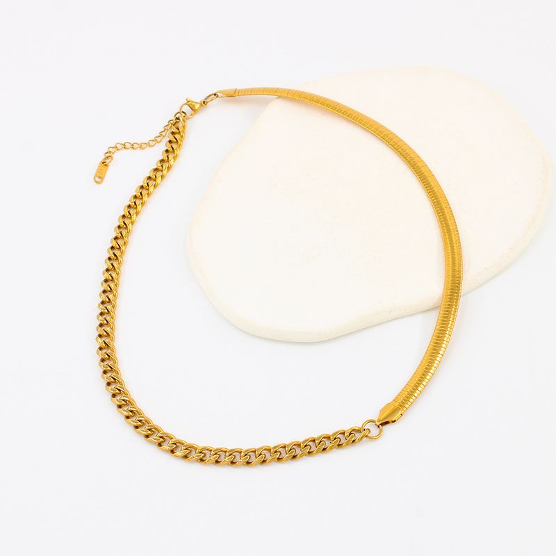 Wholesale Simple Style Solid Color Stainless Steel Necklace