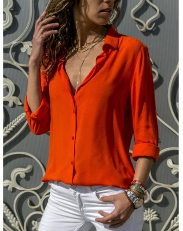 Women's Blouse Long Sleeve Blouses Backless Classic Style Solid Color