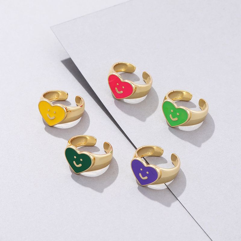 Cute Heart Shape Alloy Wholesale Open Ring