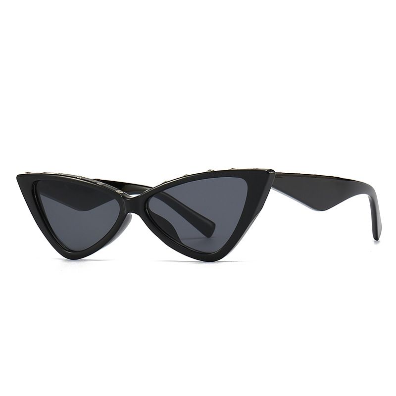 Einfacher Stil Farbblock Ac Katzenauge Patchwork Vollbild Sonnenbrille Der Frauen