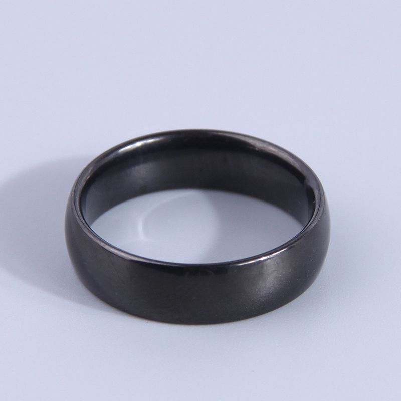 Basic Solid Color Stainless Steel Plating Men's Rings