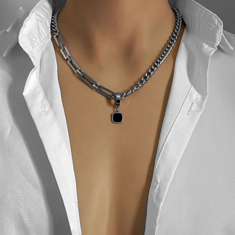 Ins-stil Geometrisch Titan Stahl Überzug Unisex Halskette Mit Anhänger
