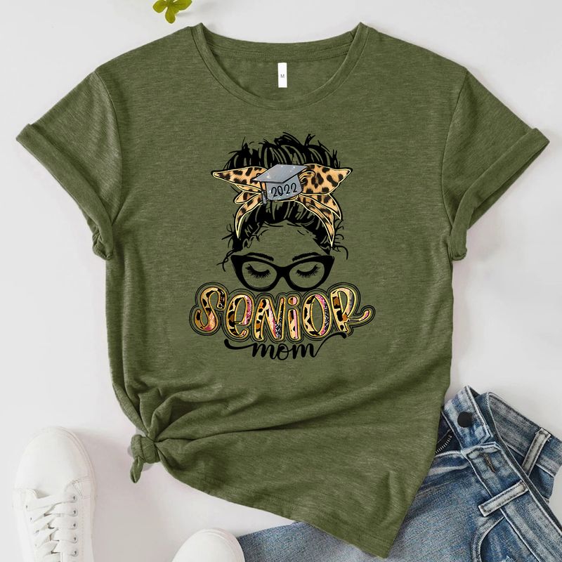 Women's T-shirt Short Sleeve T-shirts Casual Mama Letter
