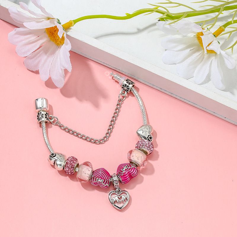 1 Stück Mode Blume Sterling Silber Inlay Künstliche Edelsteine Armbänder