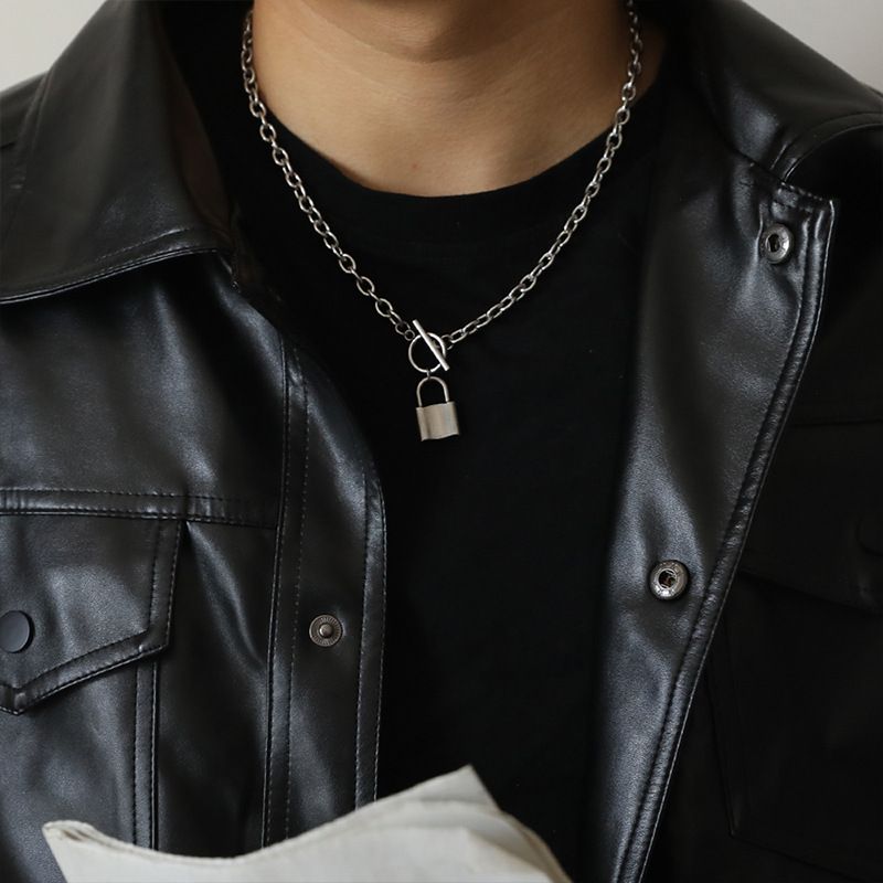 Hip-hop Lock Alloy Titanium Steel Polishing Men's Pendant Necklace