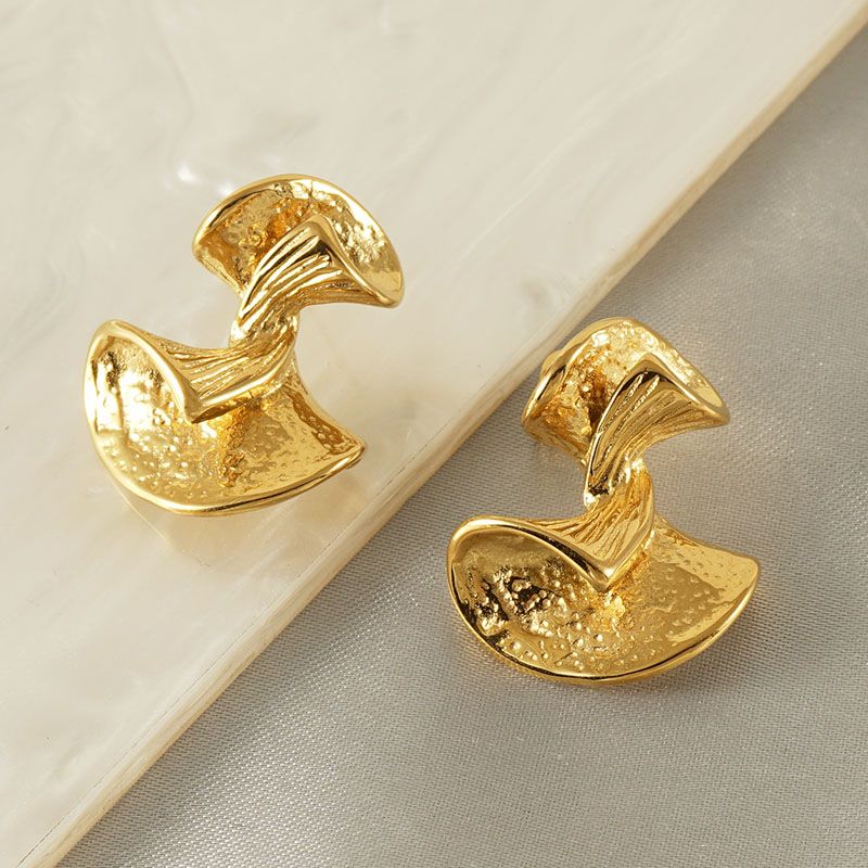 1 Pair Original Design Bow Knot Plating Stainless Steel Titanium Steel 18K Gold Plated Ear Studs