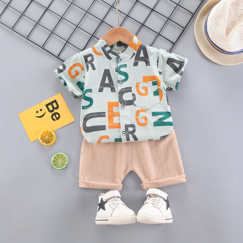 Casual Letter Cotton Polyester Boys Clothing Sets