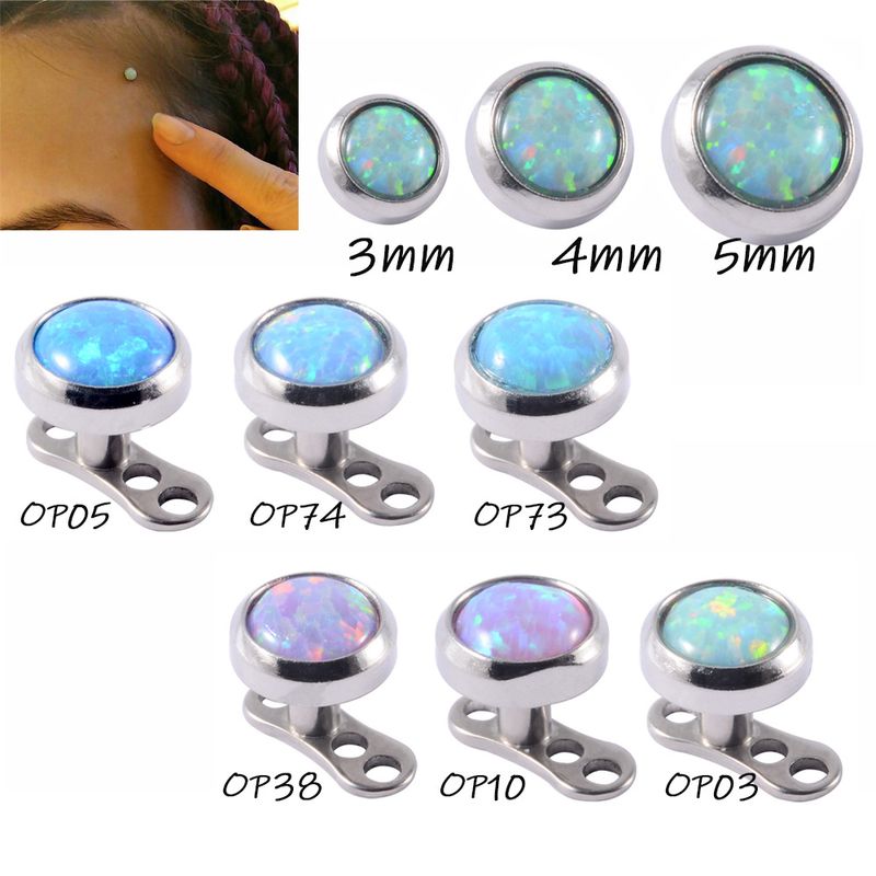 Wholesale Simple Style Round Stainless Steel Artificial Gemstones Buried Bone Nail Skin Nail