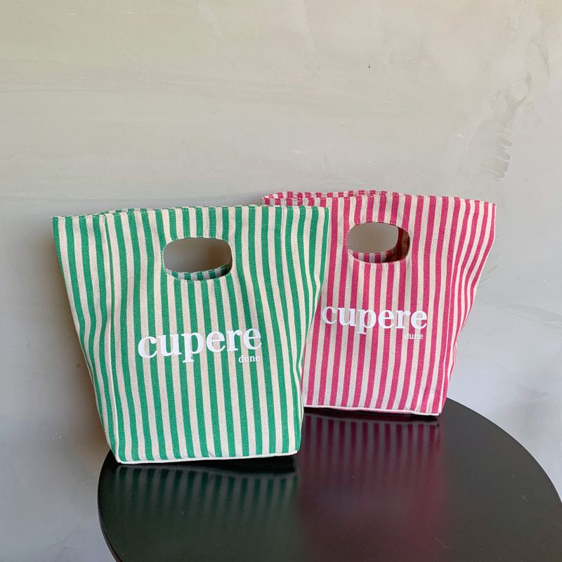Women's Streetwear Letter Stripe Polyester Shopping Bags