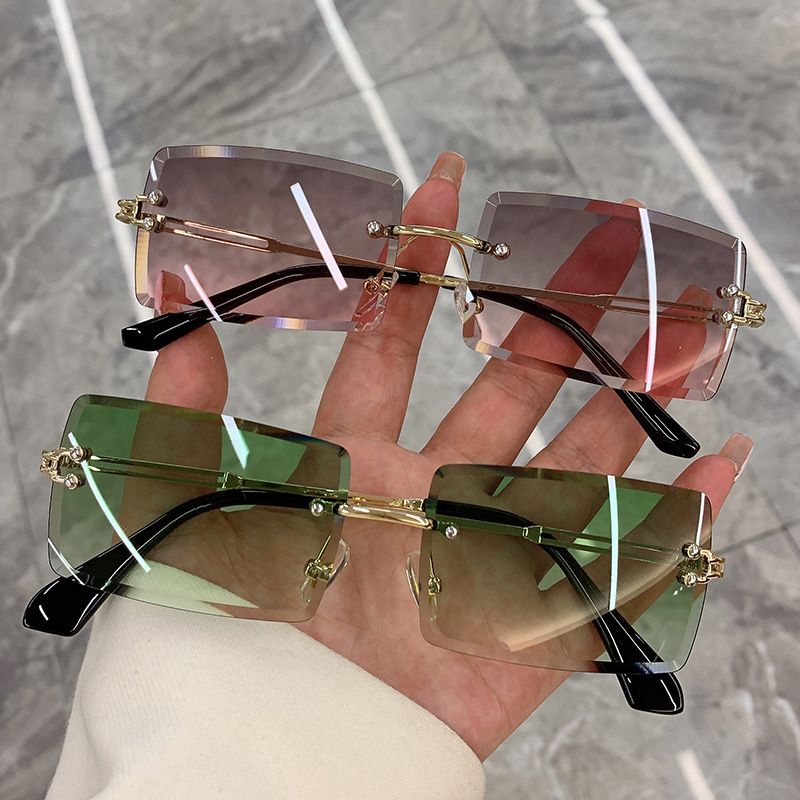 Einfacher Stil Farbverlauf Pc Quadrat Rahmenlos Sonnenbrille Der Frauen