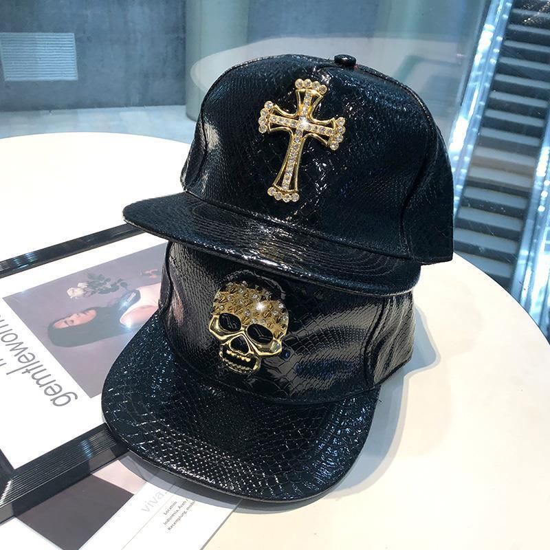 Unisex Punk Cross Dollar Skull Rhinestone Baseball Cap