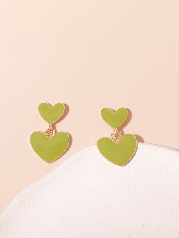 Sweet Heart Shape Alloy Women's Drop Earrings