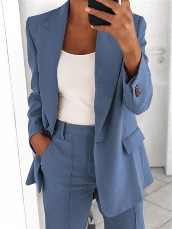 Women's Simple Style Solid Color Patchwork Single Breasted Blazer