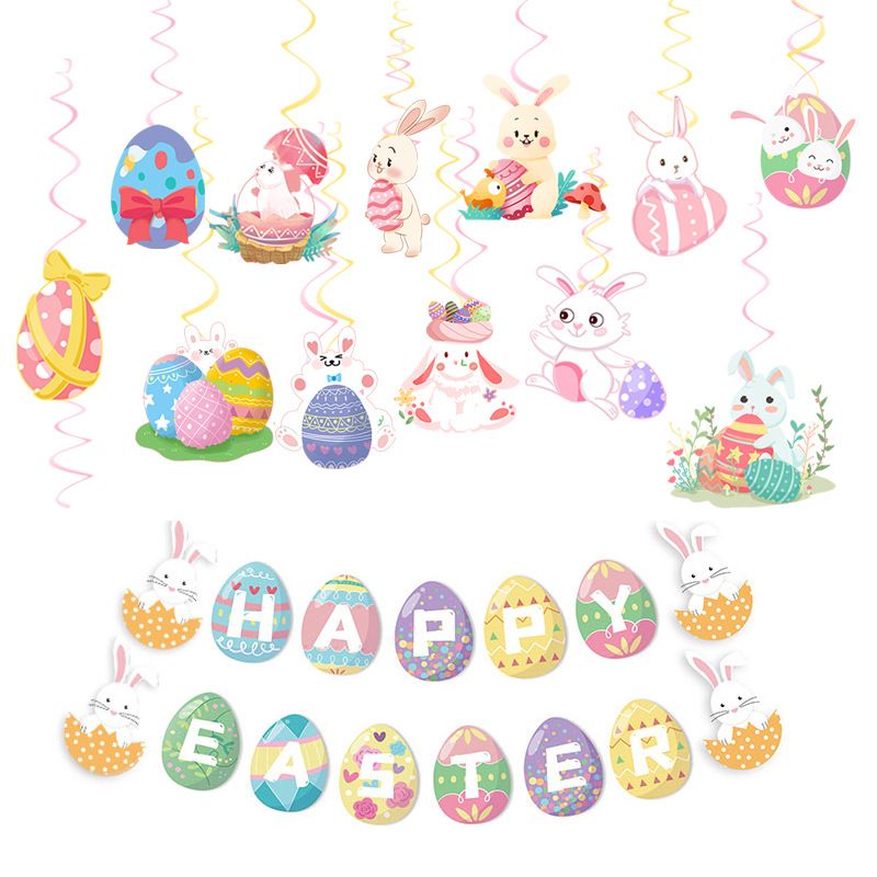Easter Rabbit Paper Party Decorative Props 1 Set