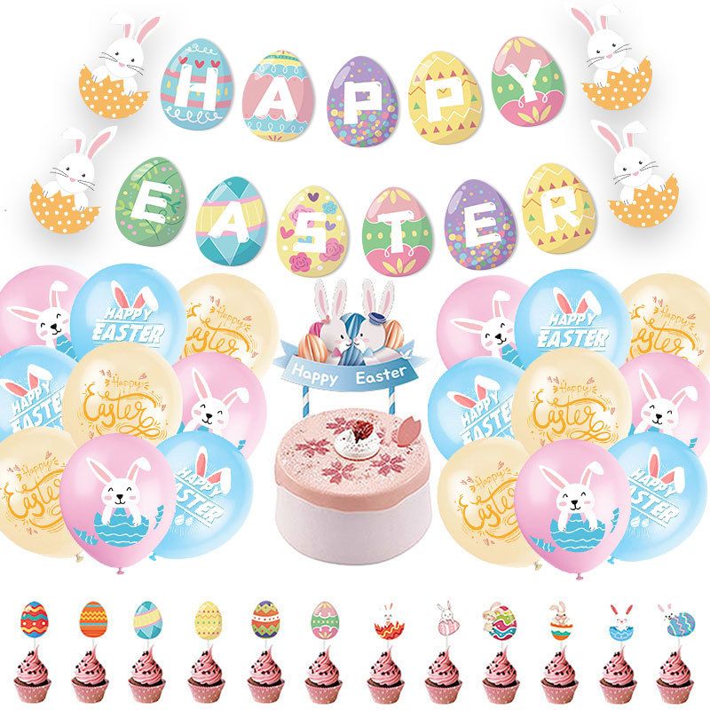 Easter Rabbit Letter Emulsion Birthday Decorative Props