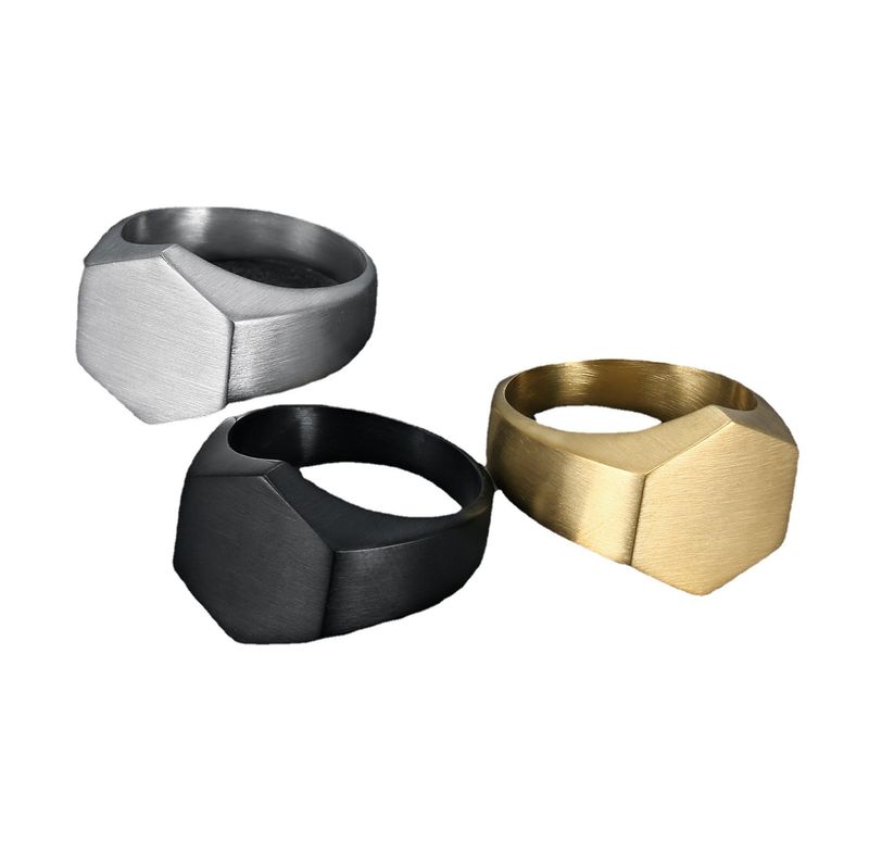 Fashion Hexagon Stainless Steel Plating Unisex Rings
