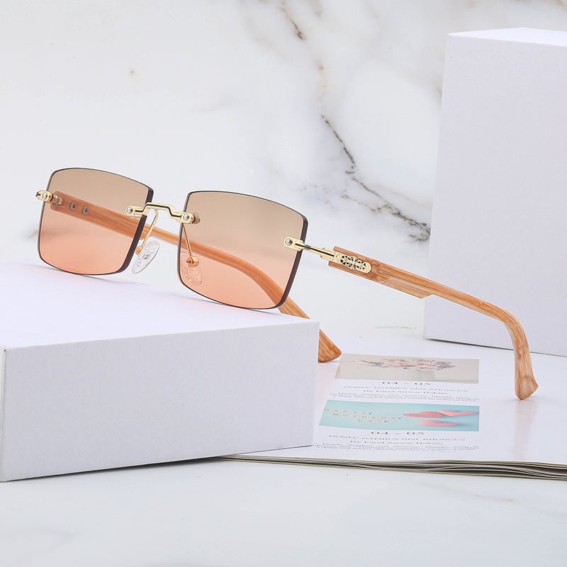 Vintage Style Solid Color Pc Square Frameless Women's Sunglasses